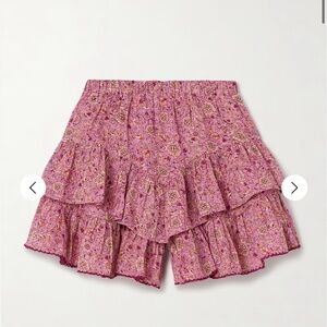 Floral Pink Ruffle Women Shorts